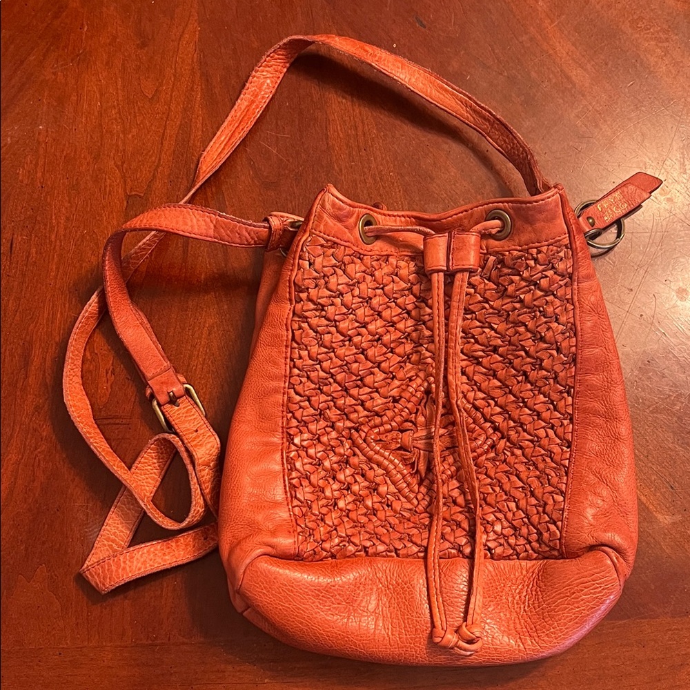 FRYE AND CO. Orange Woven Crossbody Bag